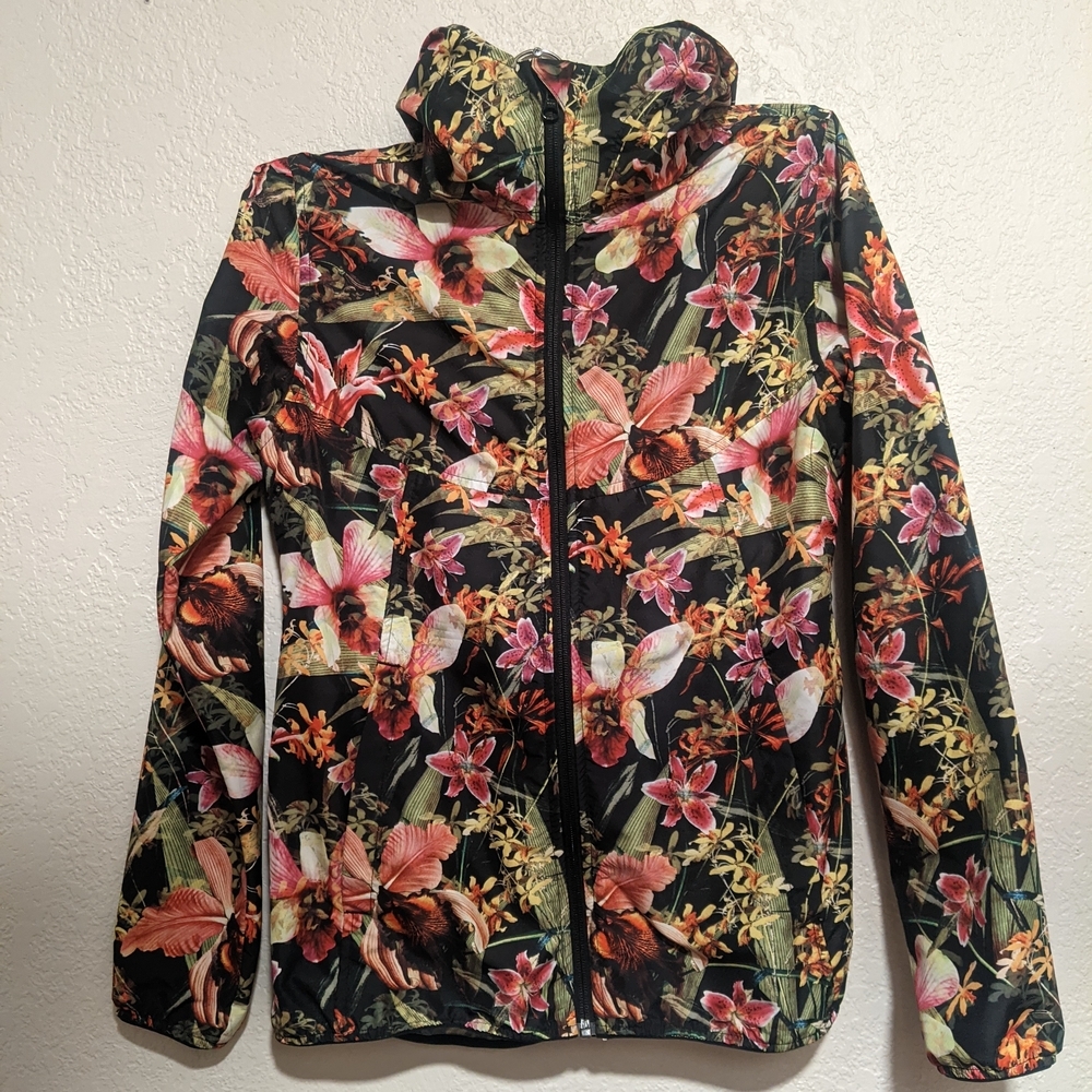 Herschel Supply Company Floral Bomber Jacket - Black and Multicolor